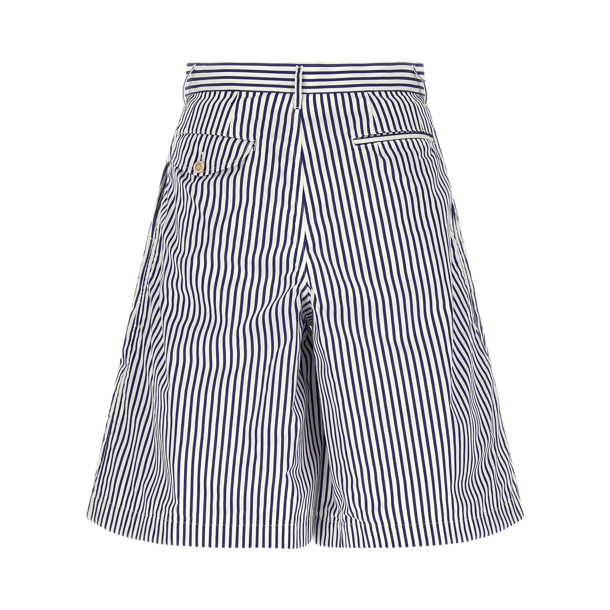Blue Cotton Bermuda Shorts