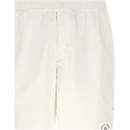 White Polyester Bermuda Shorts