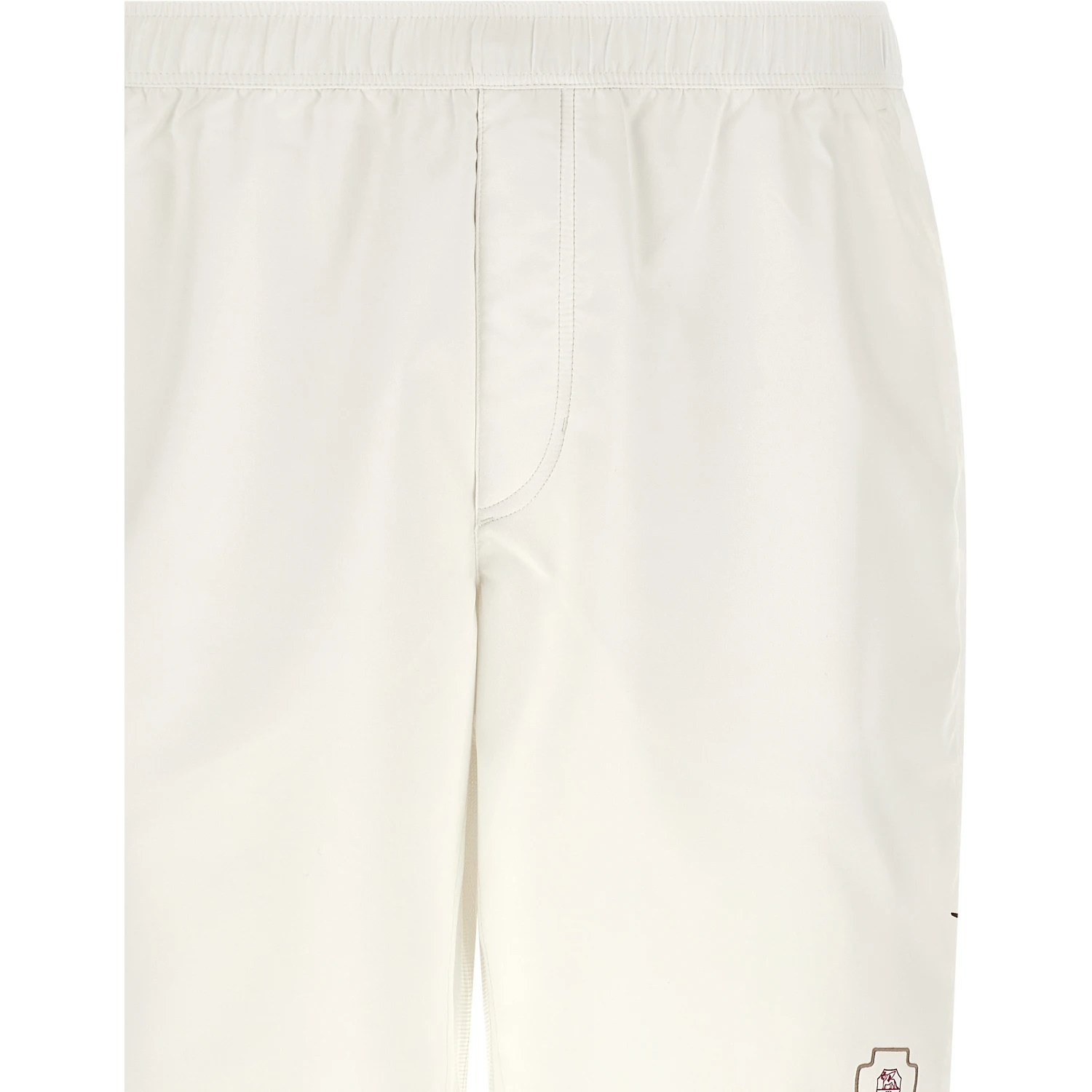 White Polyester Bermuda Shorts