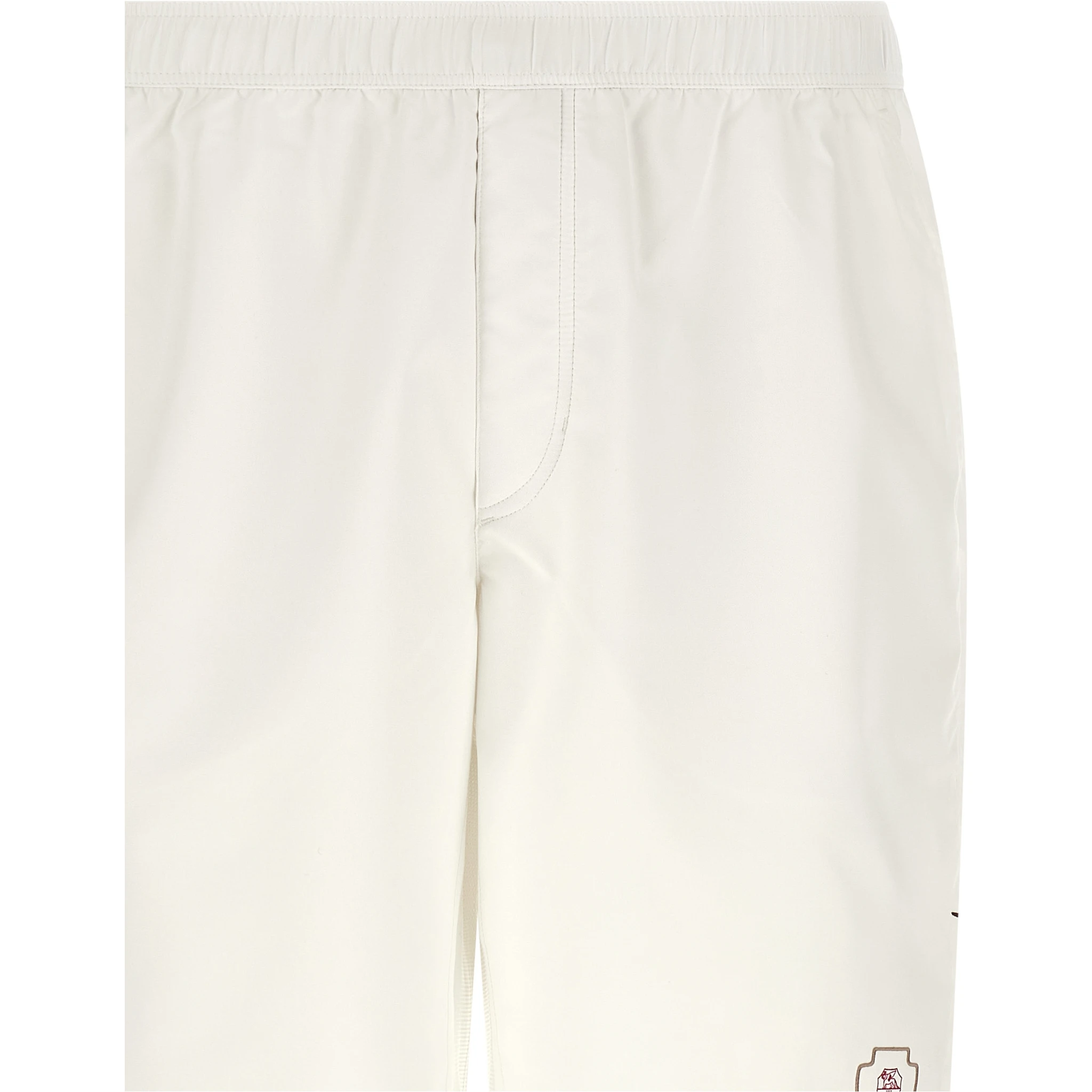 White Polyester Bermuda Shorts