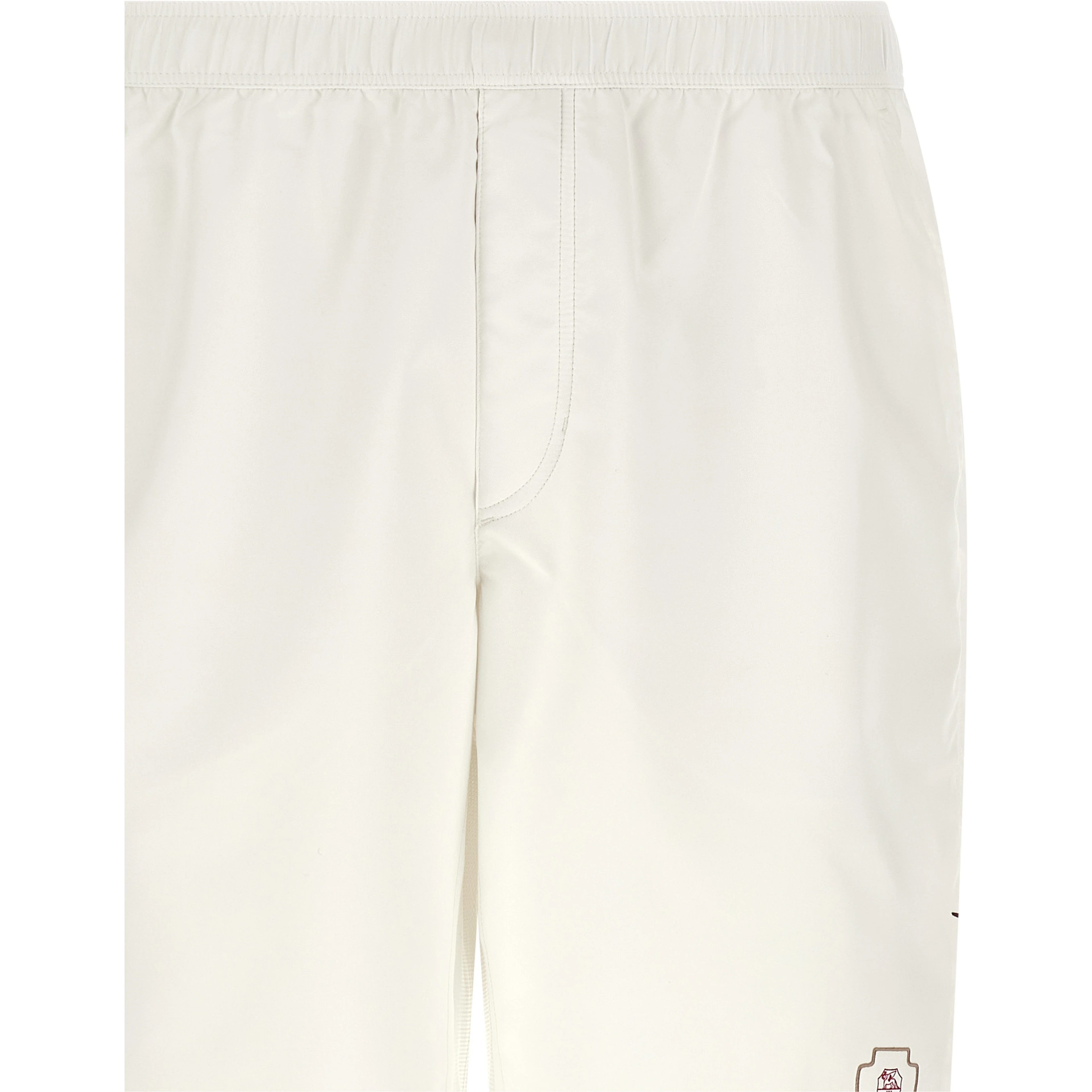 White Polyester Bermuda Shorts