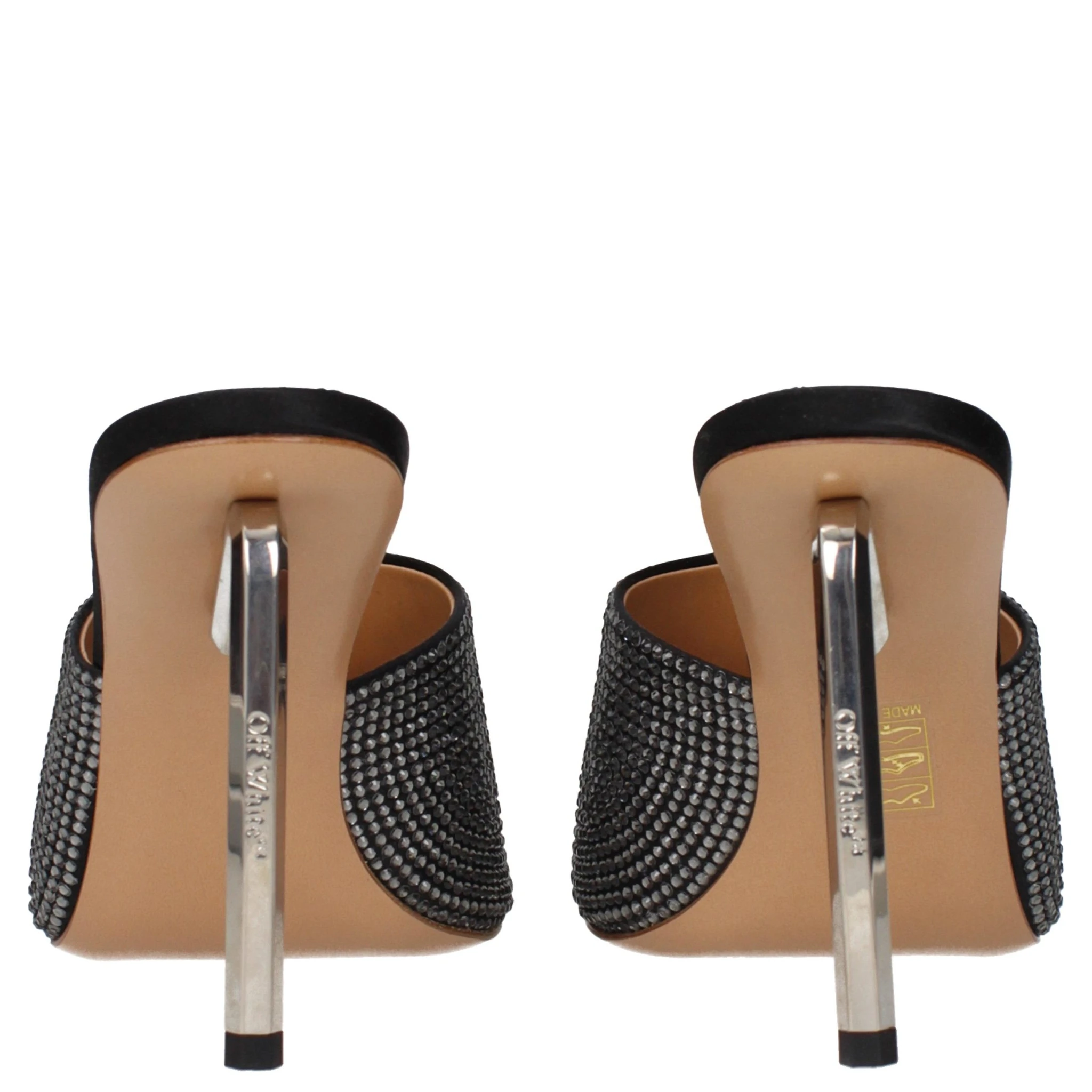 Black Satin Stiletto Heel Sandals