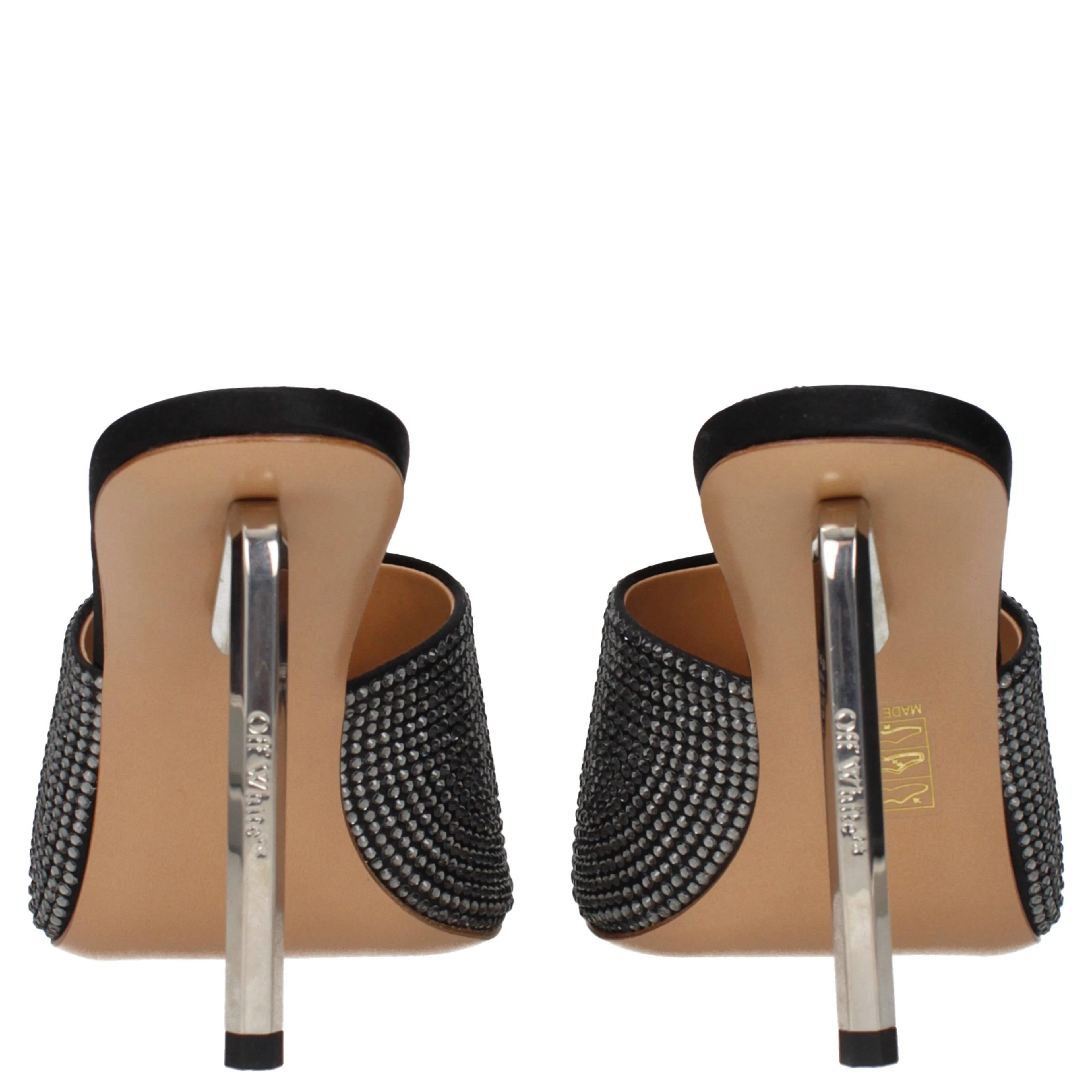 Black Satin Stiletto Heel Sandals