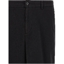 Black Cotton Bermuda Shorts