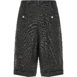 Gray Linen Bermuda Shorts