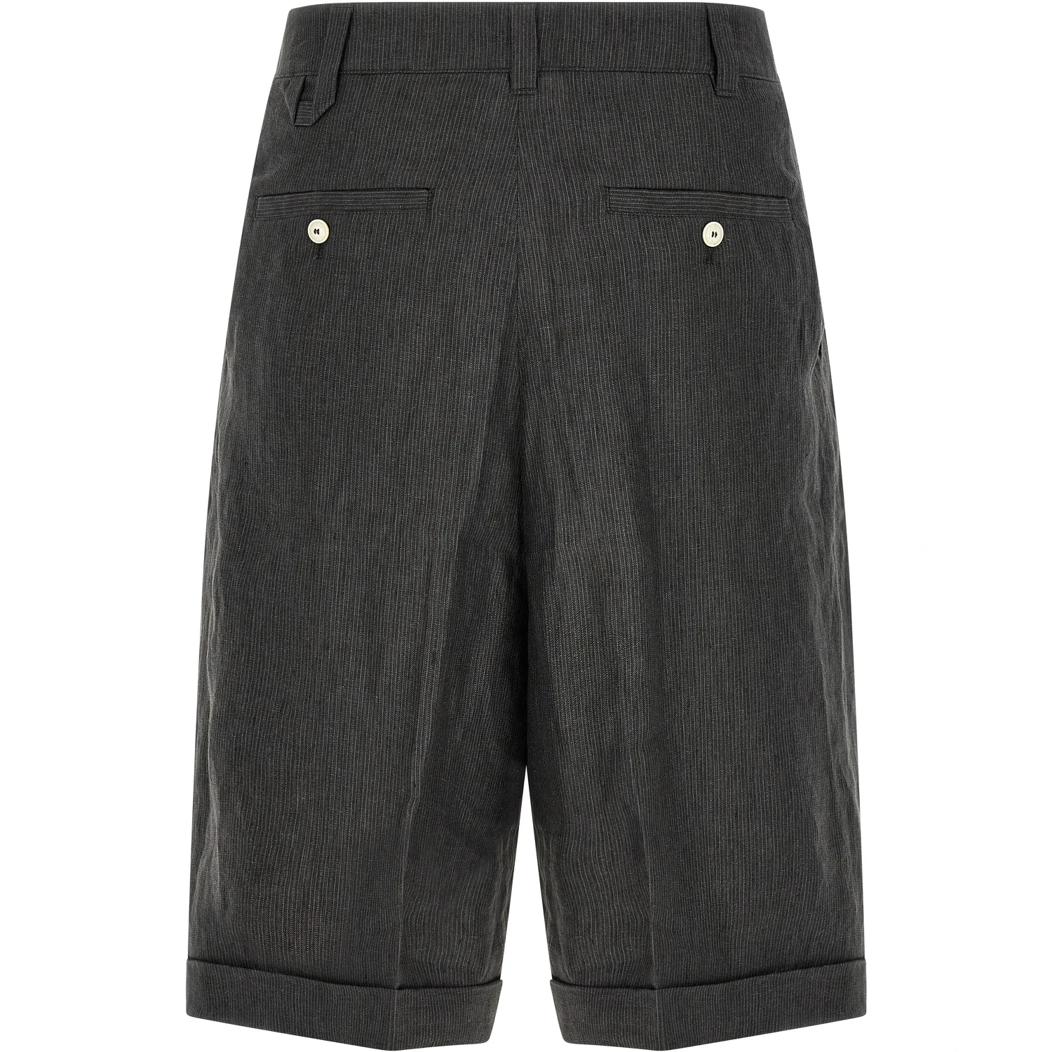 Gray Linen Bermuda Shorts