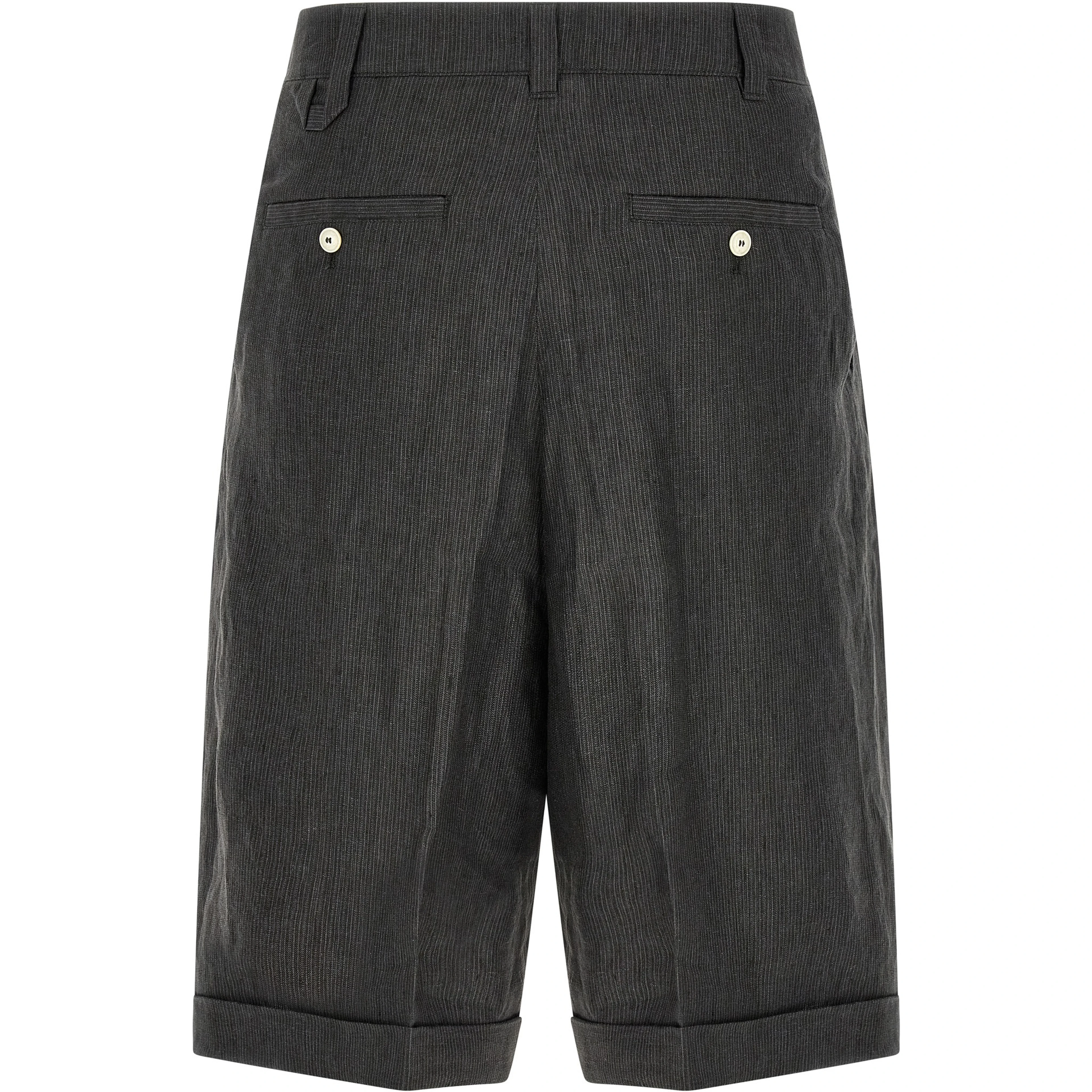 Gray Linen Bermuda Shorts