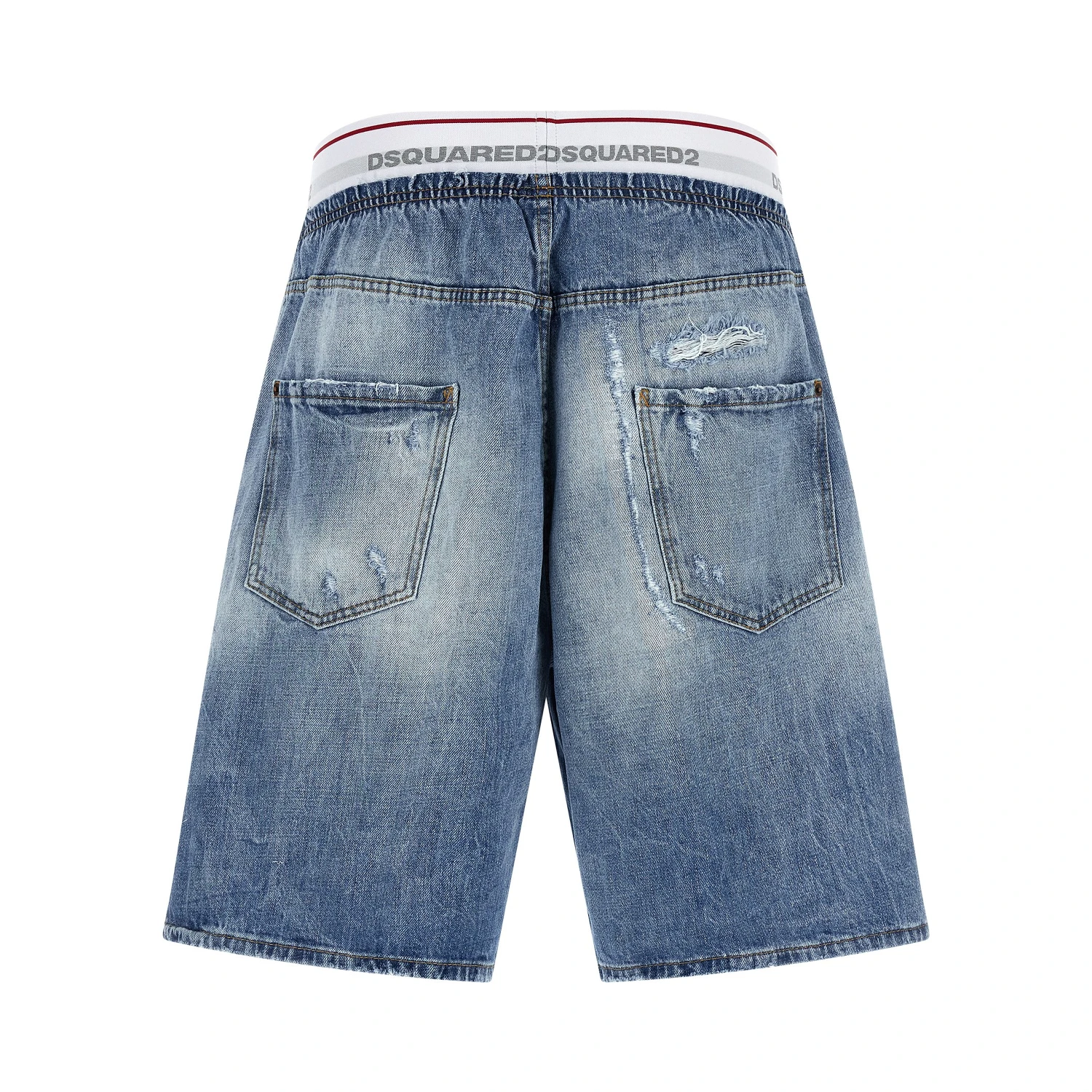 Blue Cotton Bermuda Shorts