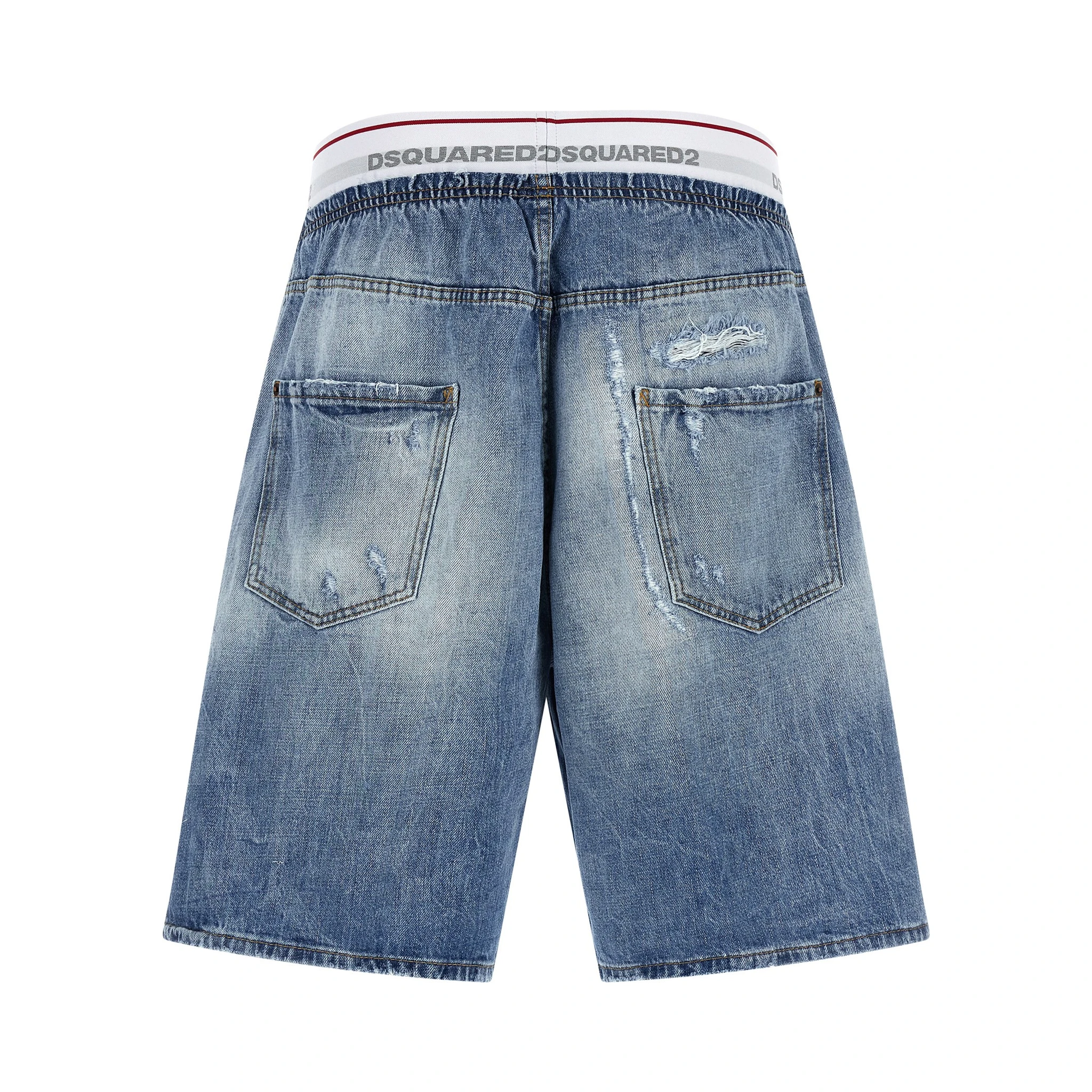 Blue Cotton Bermuda Shorts