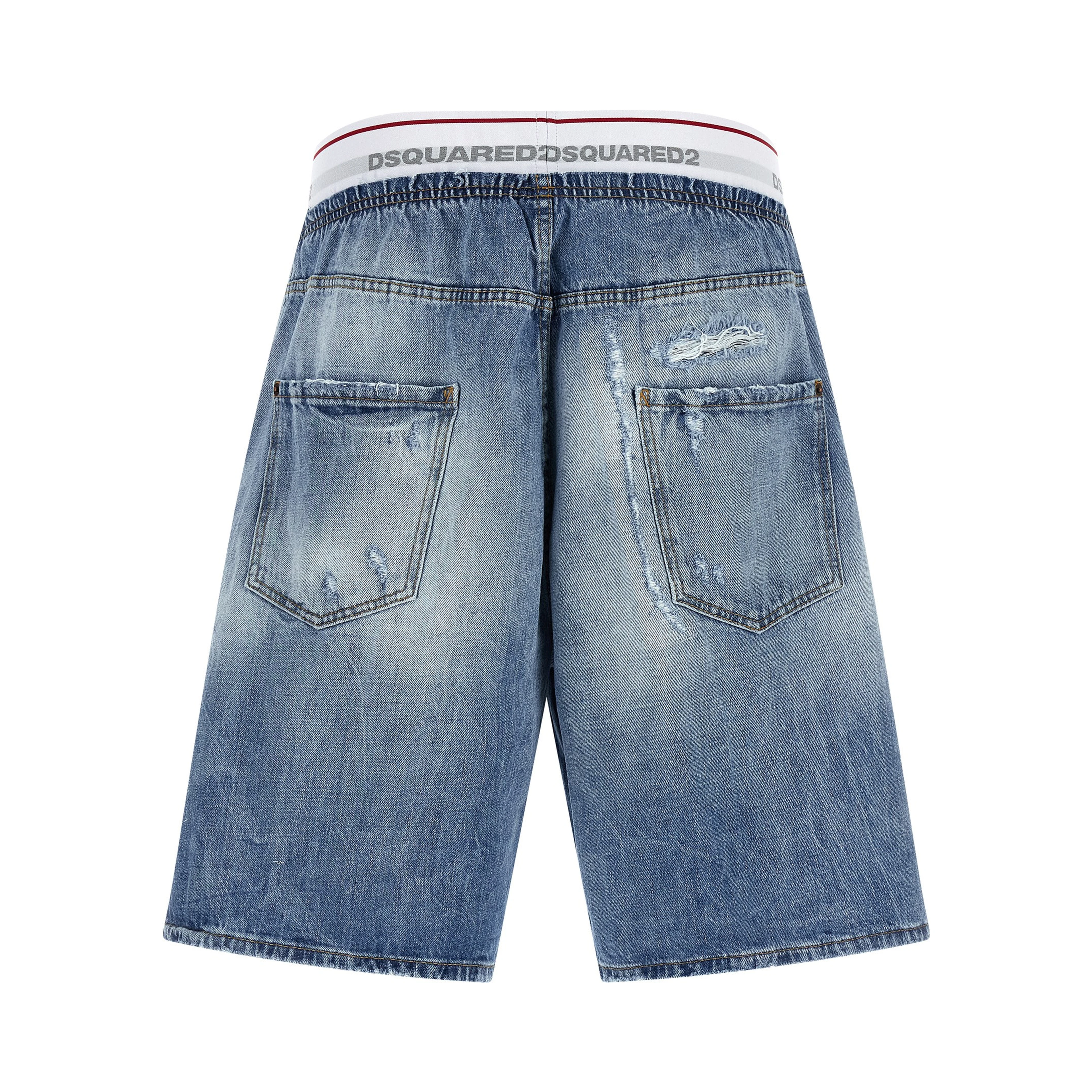 Blue Cotton Bermuda Shorts