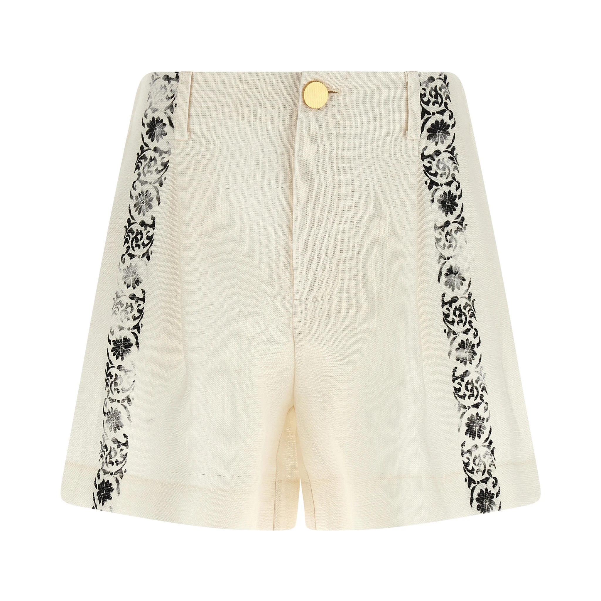 Bicolor Linen Bermuda Shorts