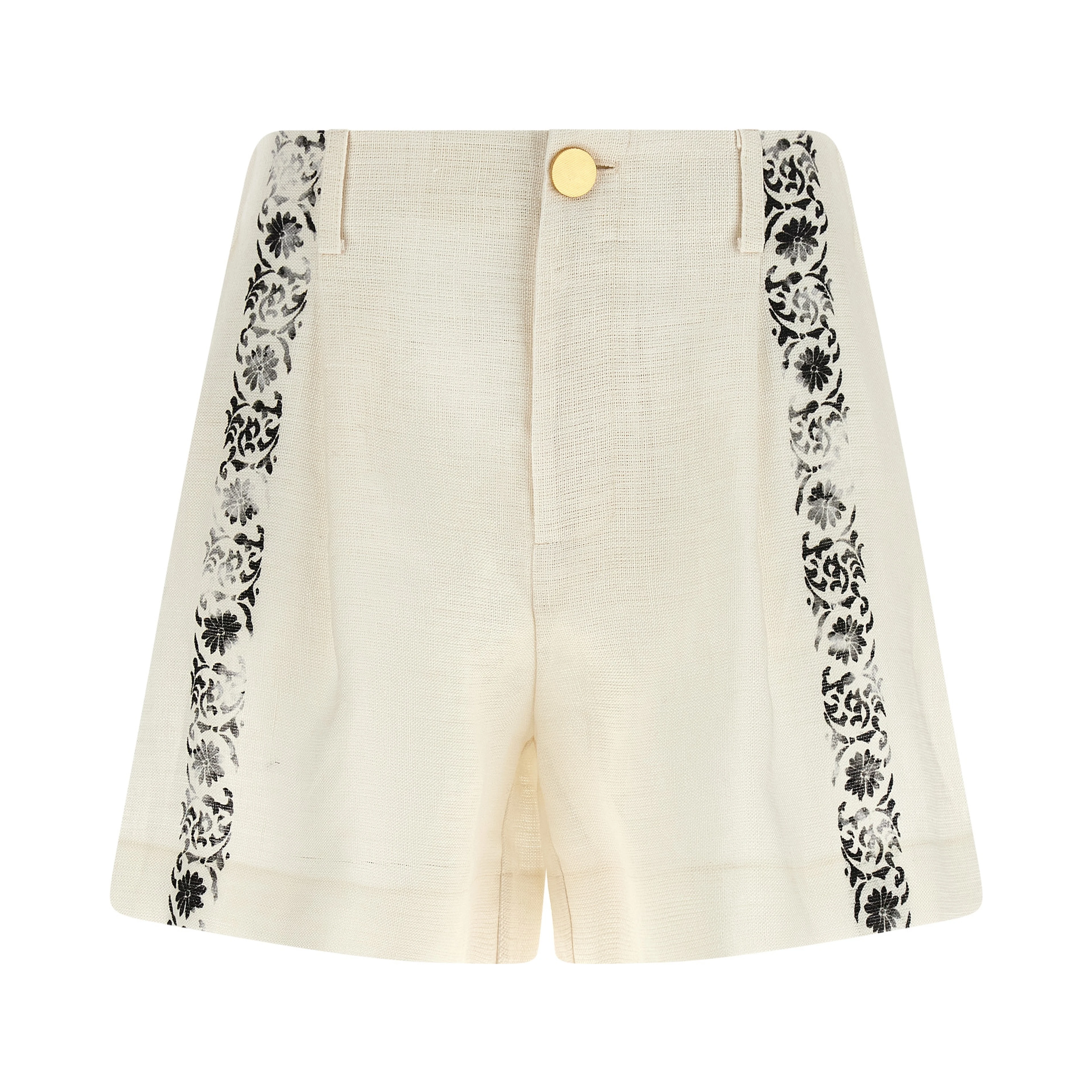 Bicolor Linen Bermuda Shorts