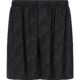 Black Viscose Bermuda Shorts