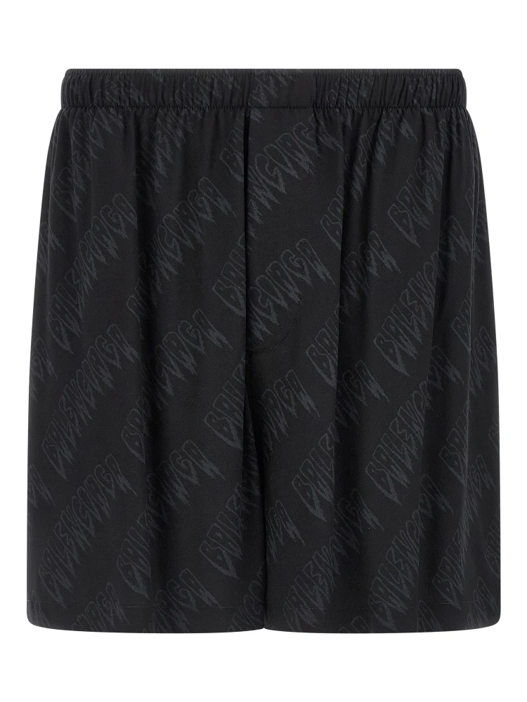 Black Viscose Bermuda Shorts