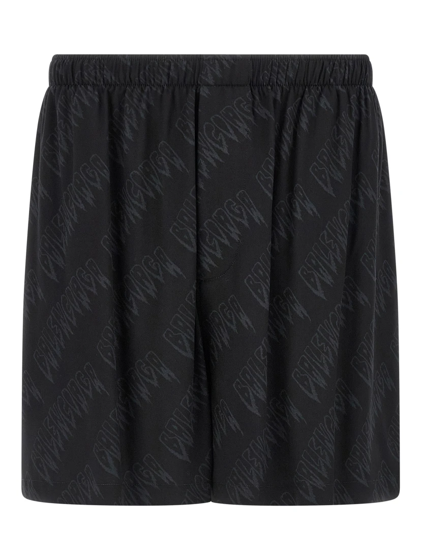 Black Viscose Bermuda Shorts
