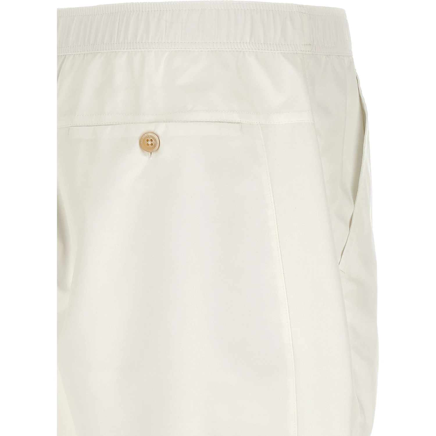 White Polyester Bermuda Shorts