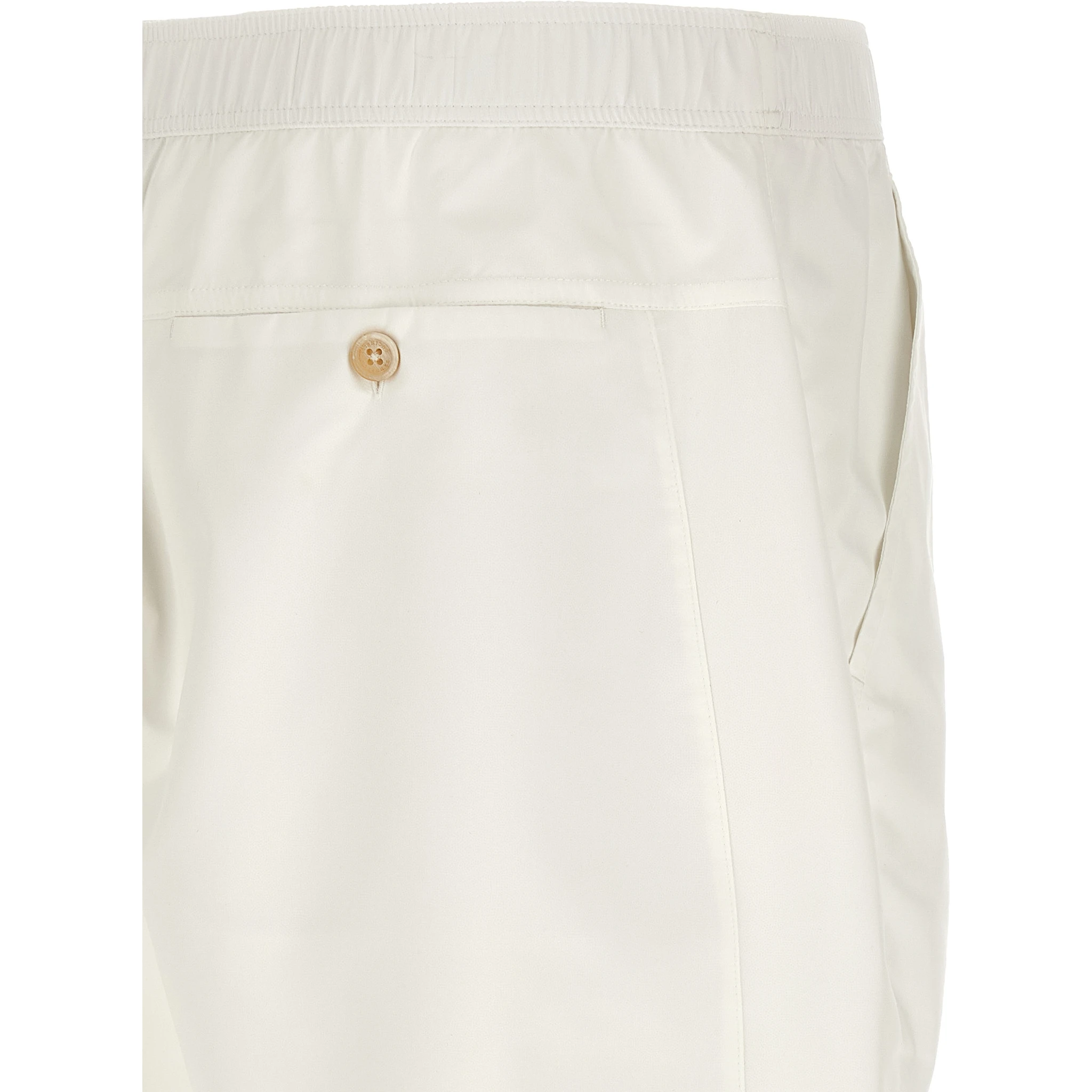 White Polyester Bermuda Shorts