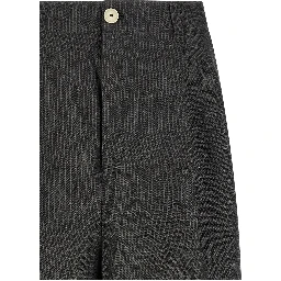 Gray Linen Bermuda Shorts