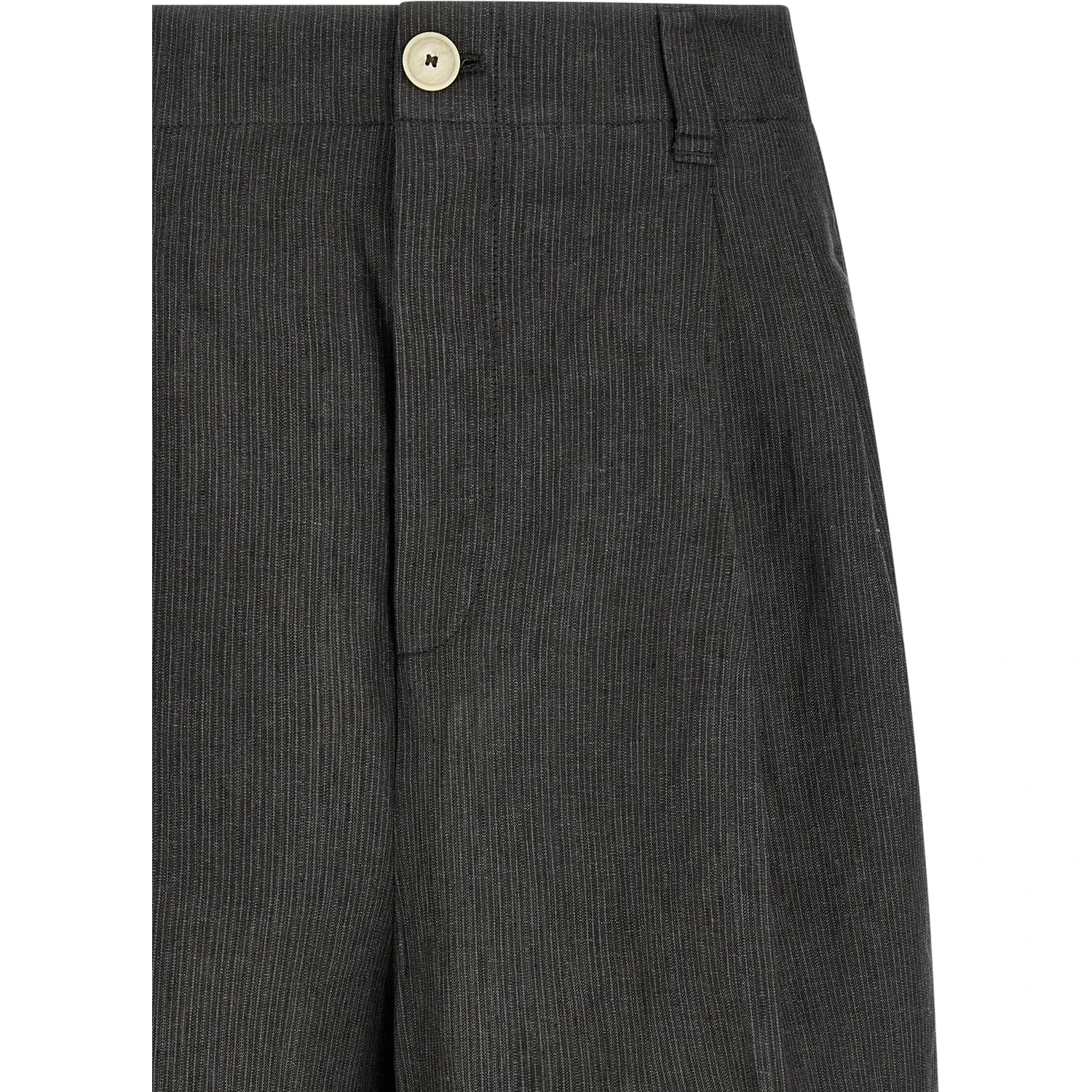 Gray Linen Bermuda Shorts