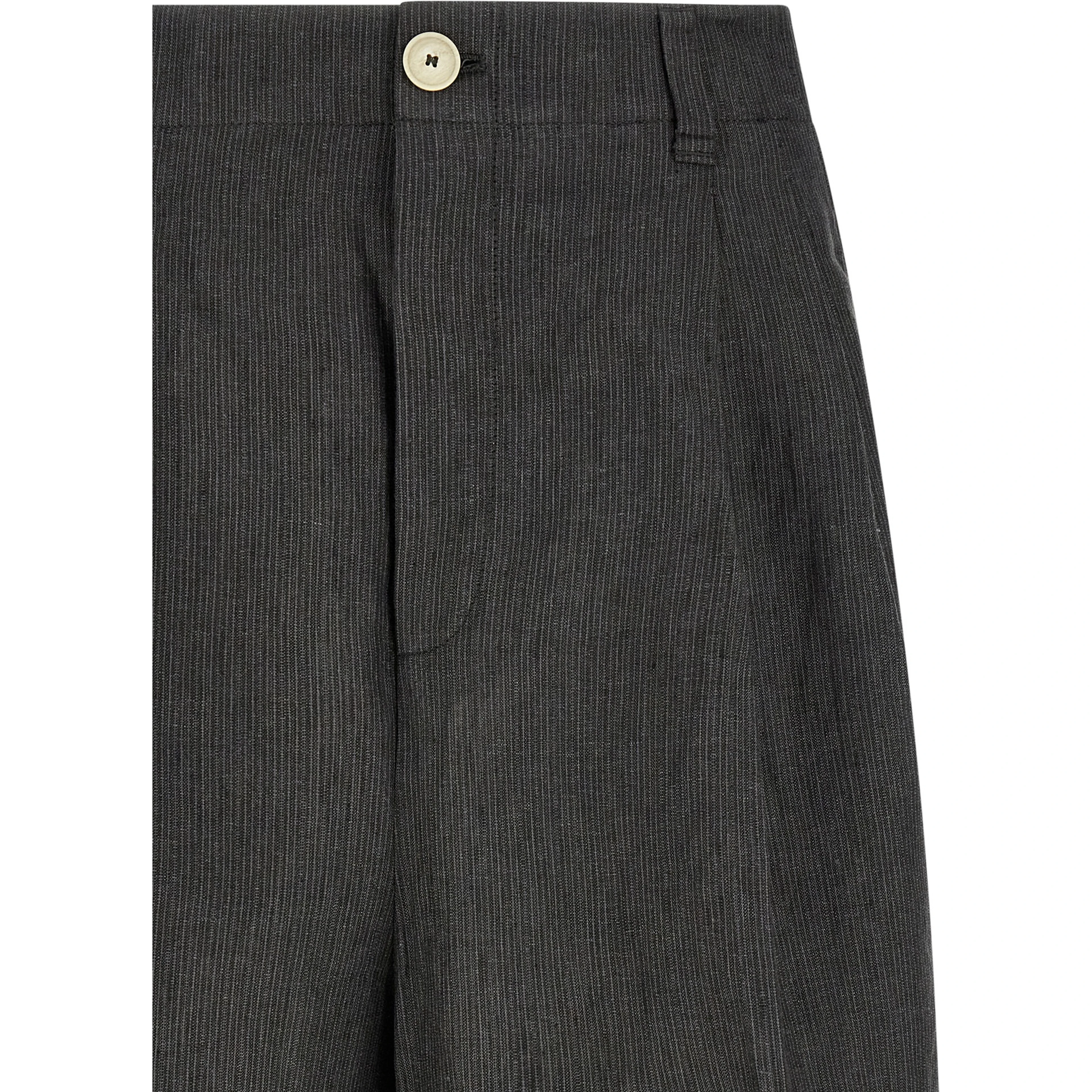 Gray Linen Bermuda Shorts