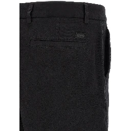Black Cotton Bermuda Shorts