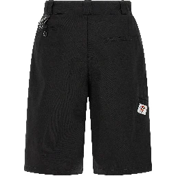 Black Polyester Bermuda Shorts