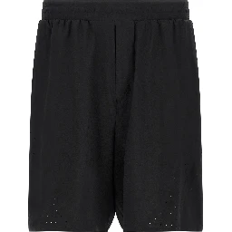 Black Polyester Bermuda Shorts
