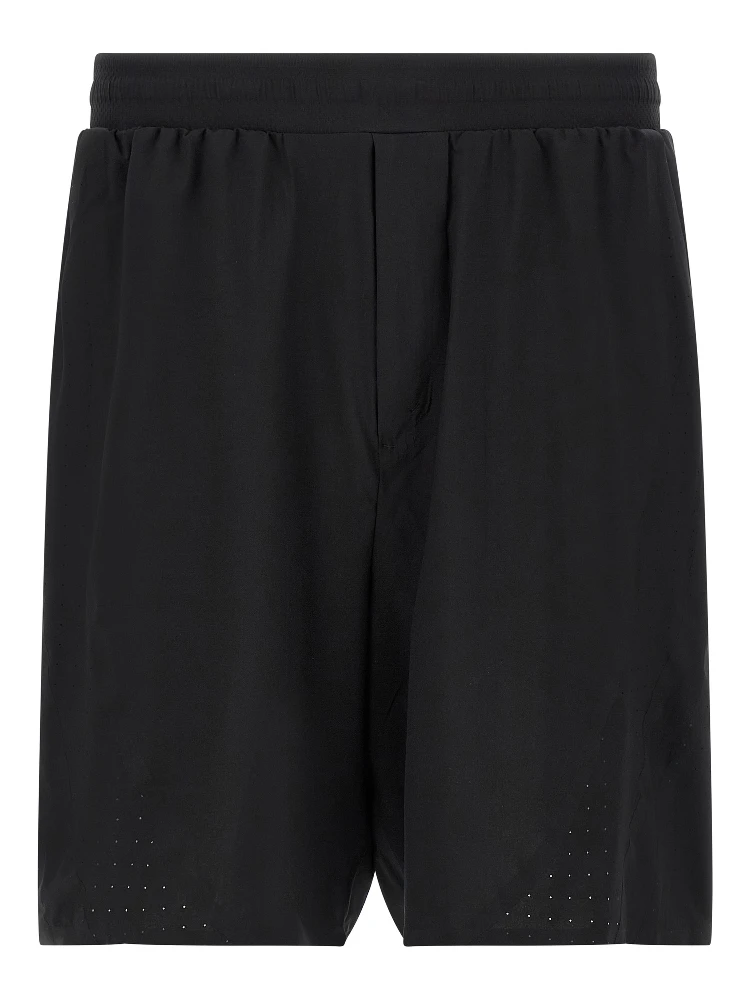 Black Polyester Bermuda Shorts