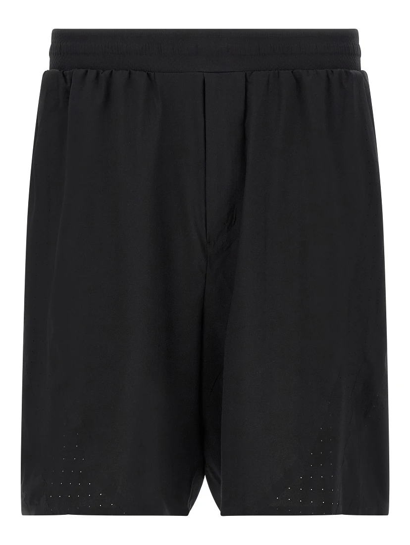 Black Polyester Bermuda Shorts