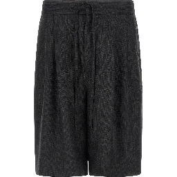Black Virgin Wool Bermuda Shorts