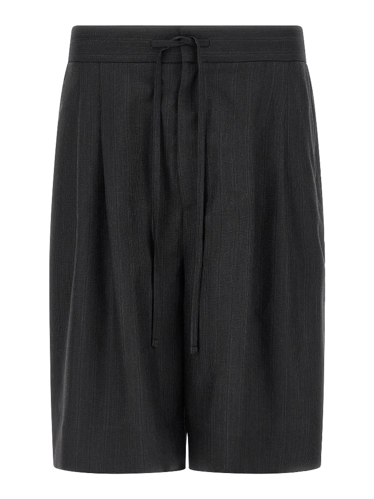 Black Virgin Wool Bermuda Shorts