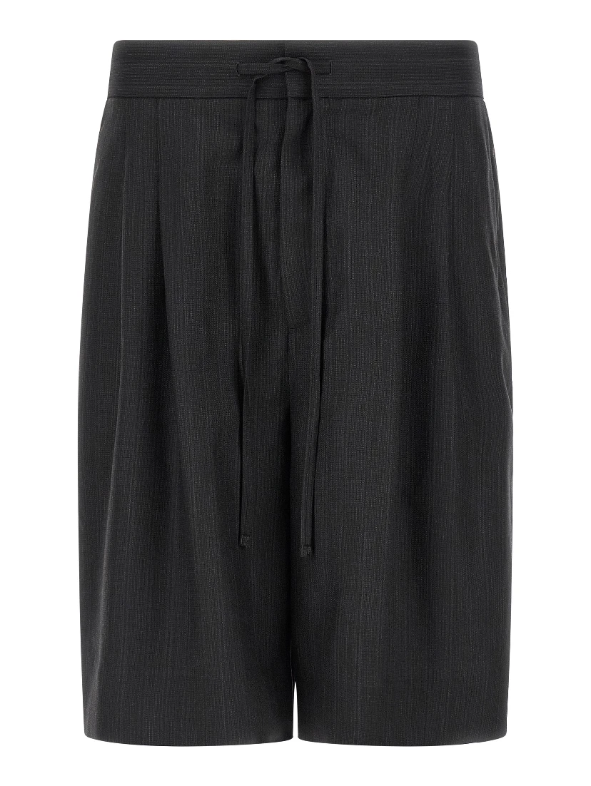 Black Virgin Wool Bermuda Shorts