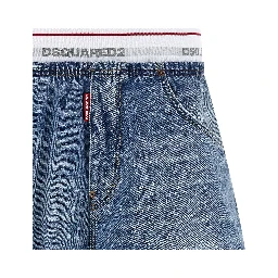 Blue Cotton Bermuda Shorts