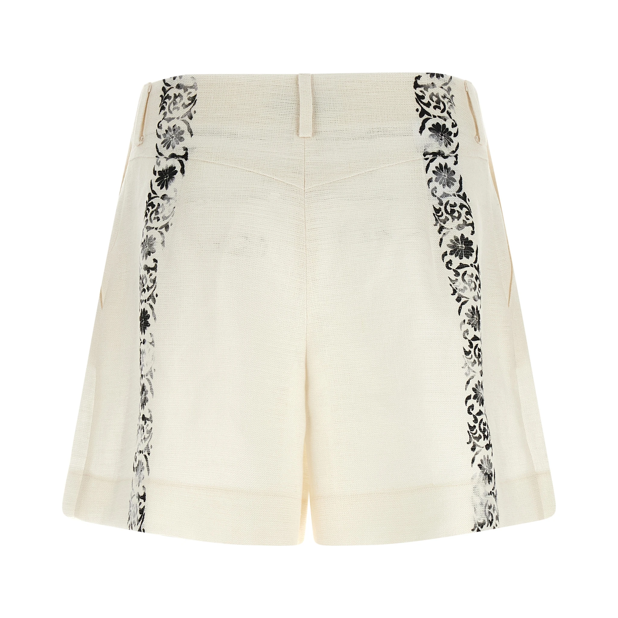 Bicolor Linen Bermuda Shorts