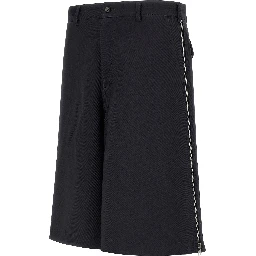 Blue Polyester Bermuda Shorts