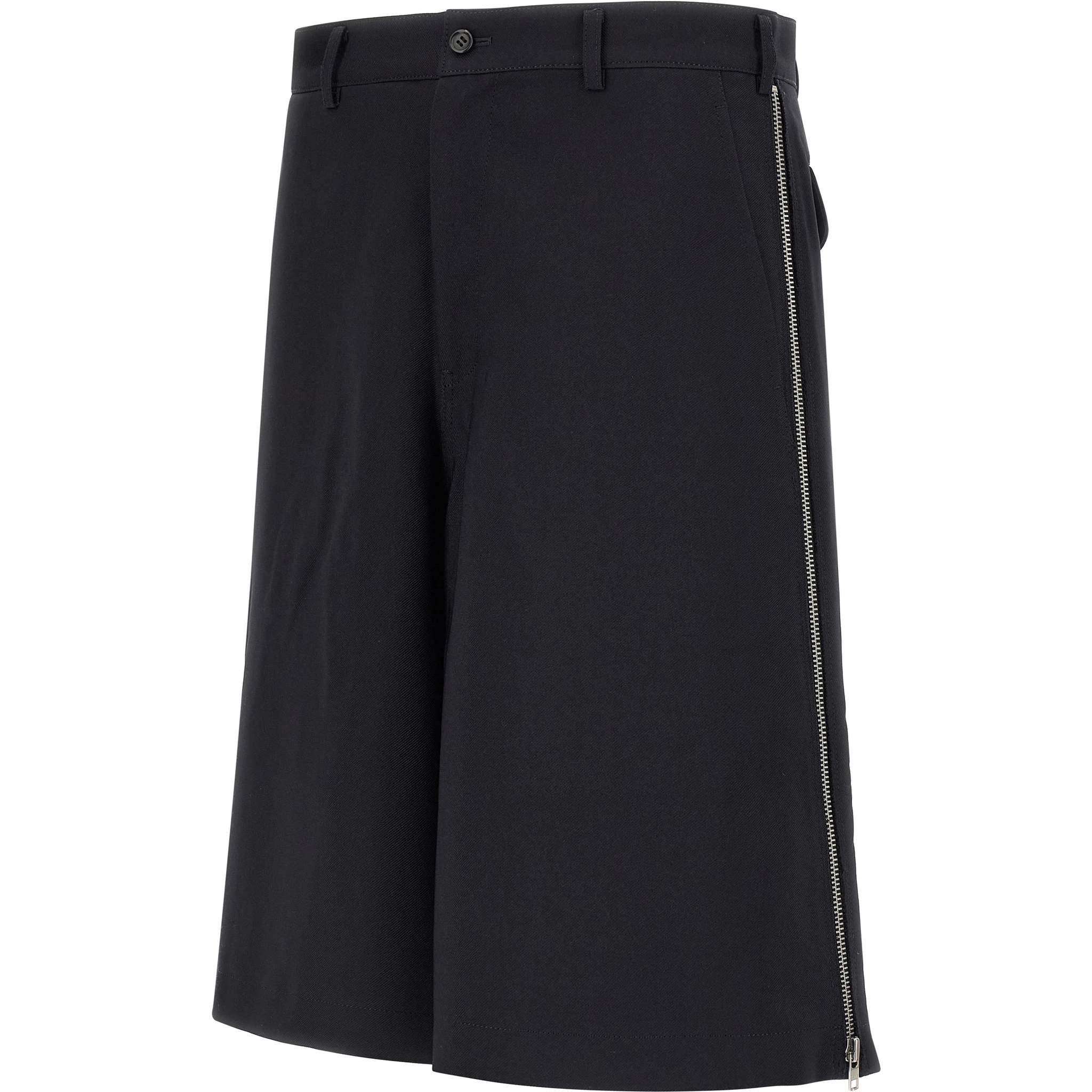 Blue Polyester Bermuda Shorts