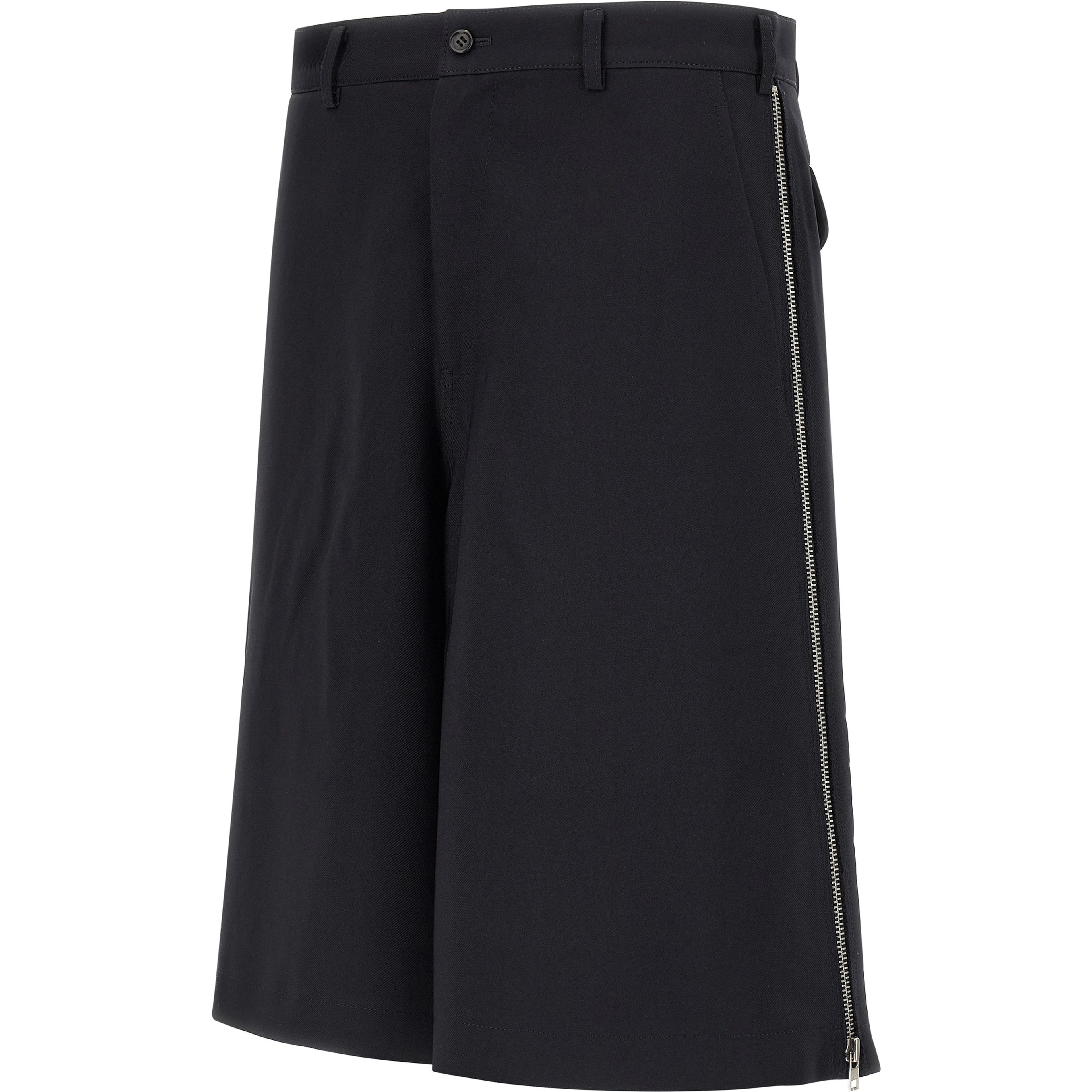 Blue Polyester Bermuda Shorts