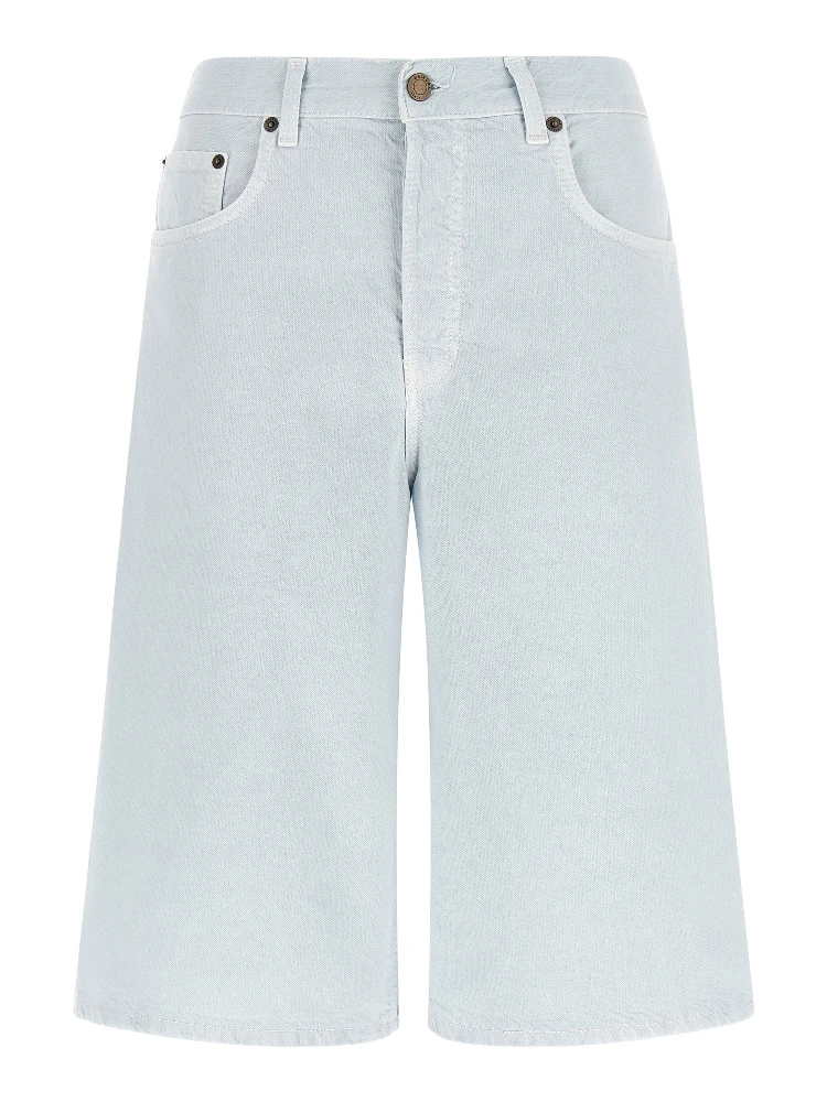 Blue Cotton Bermuda Shorts