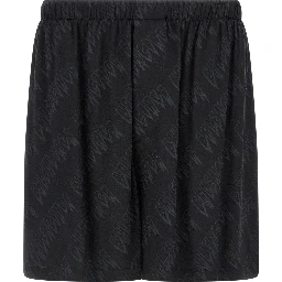Black Viscose Bermuda Shorts