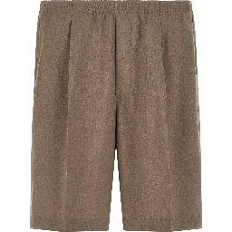 Brown Polyester Bermuda Shorts