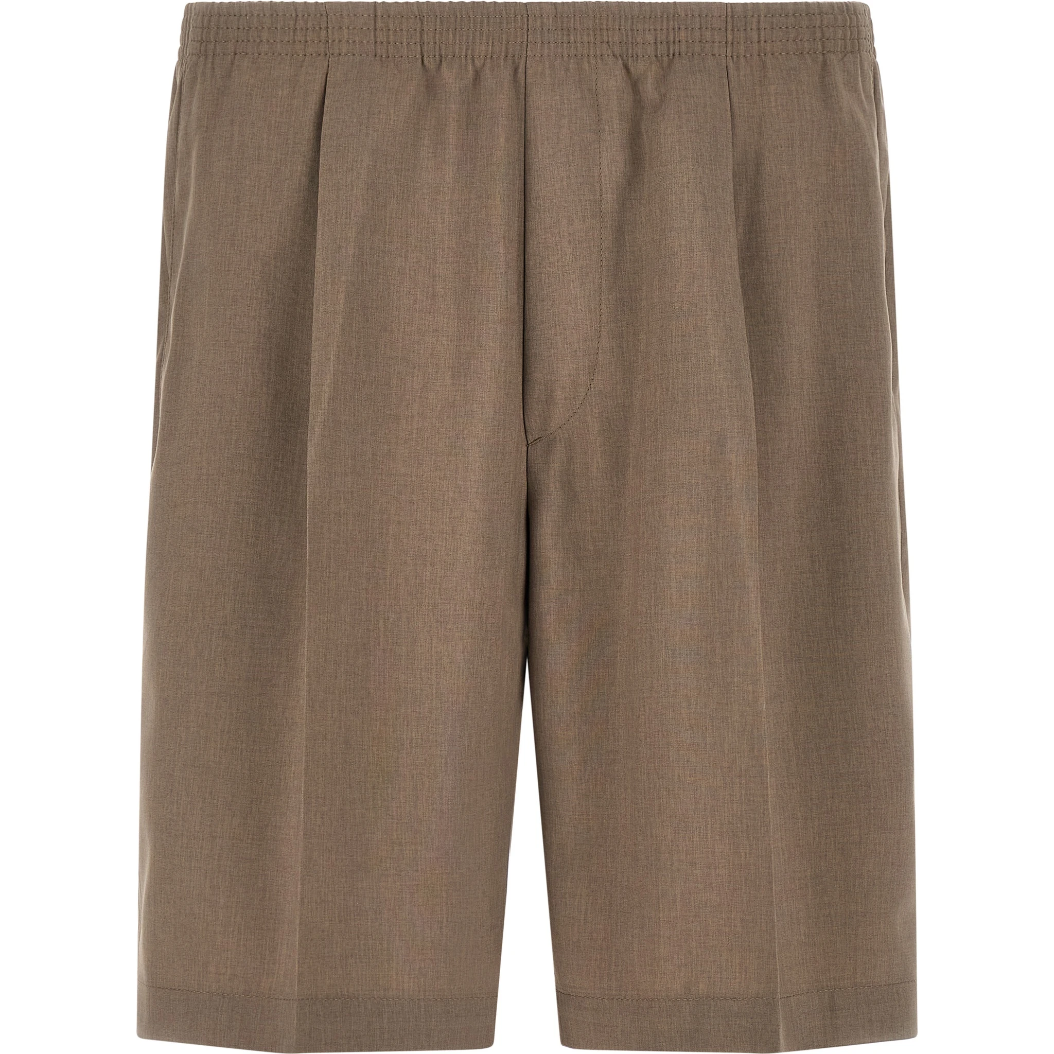 Brown Polyester Bermuda Shorts