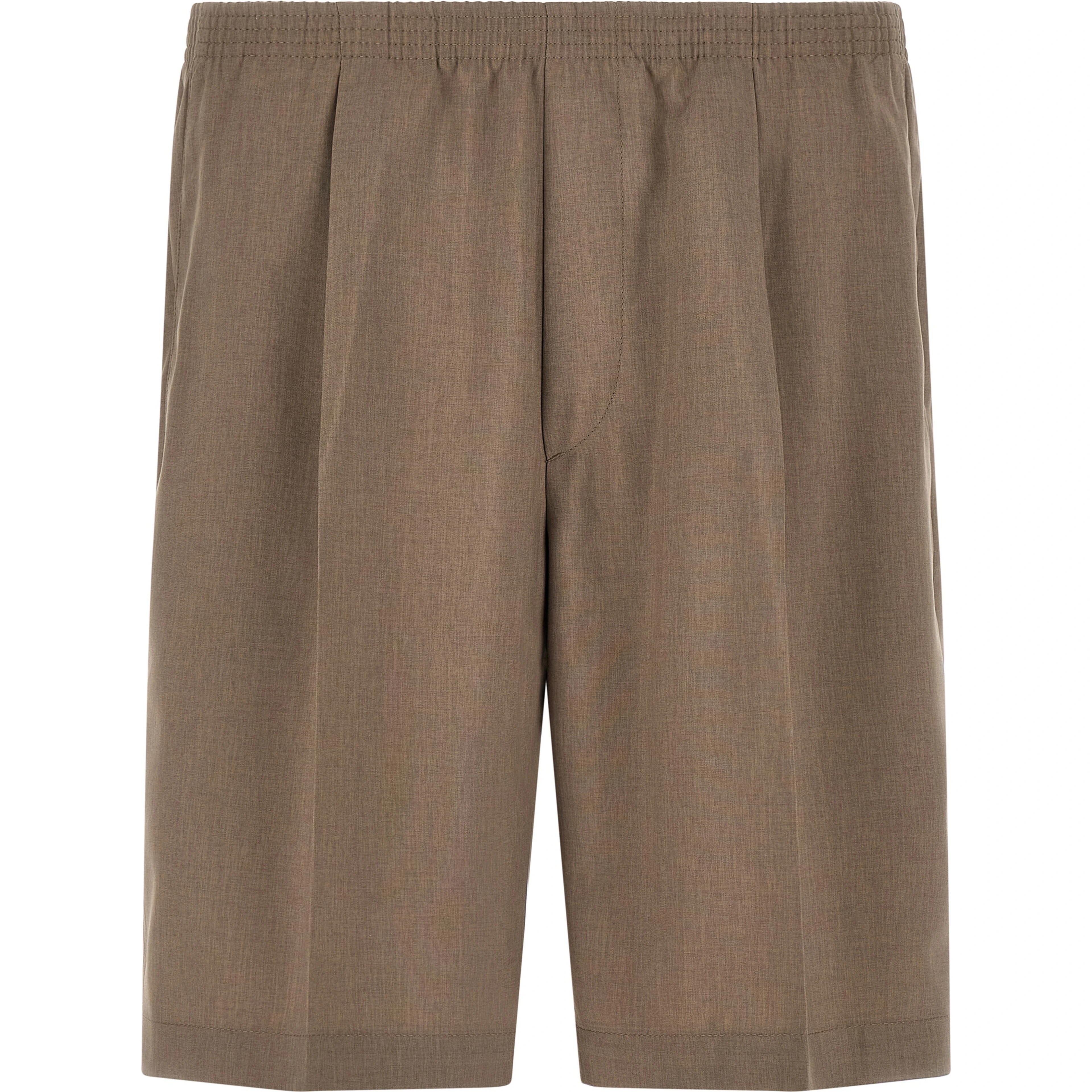 Brown Polyester Bermuda Shorts
