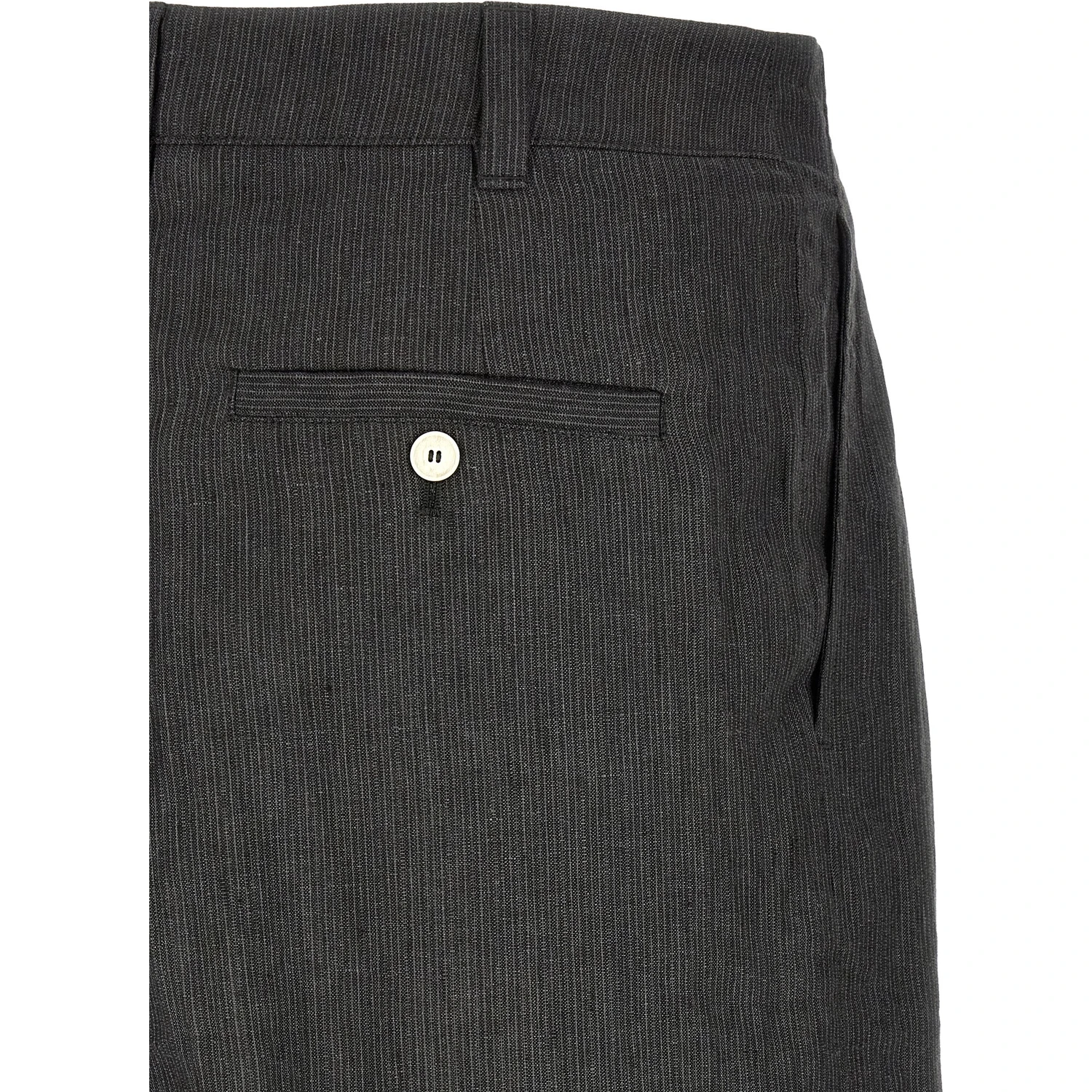 Gray Linen Bermuda Shorts