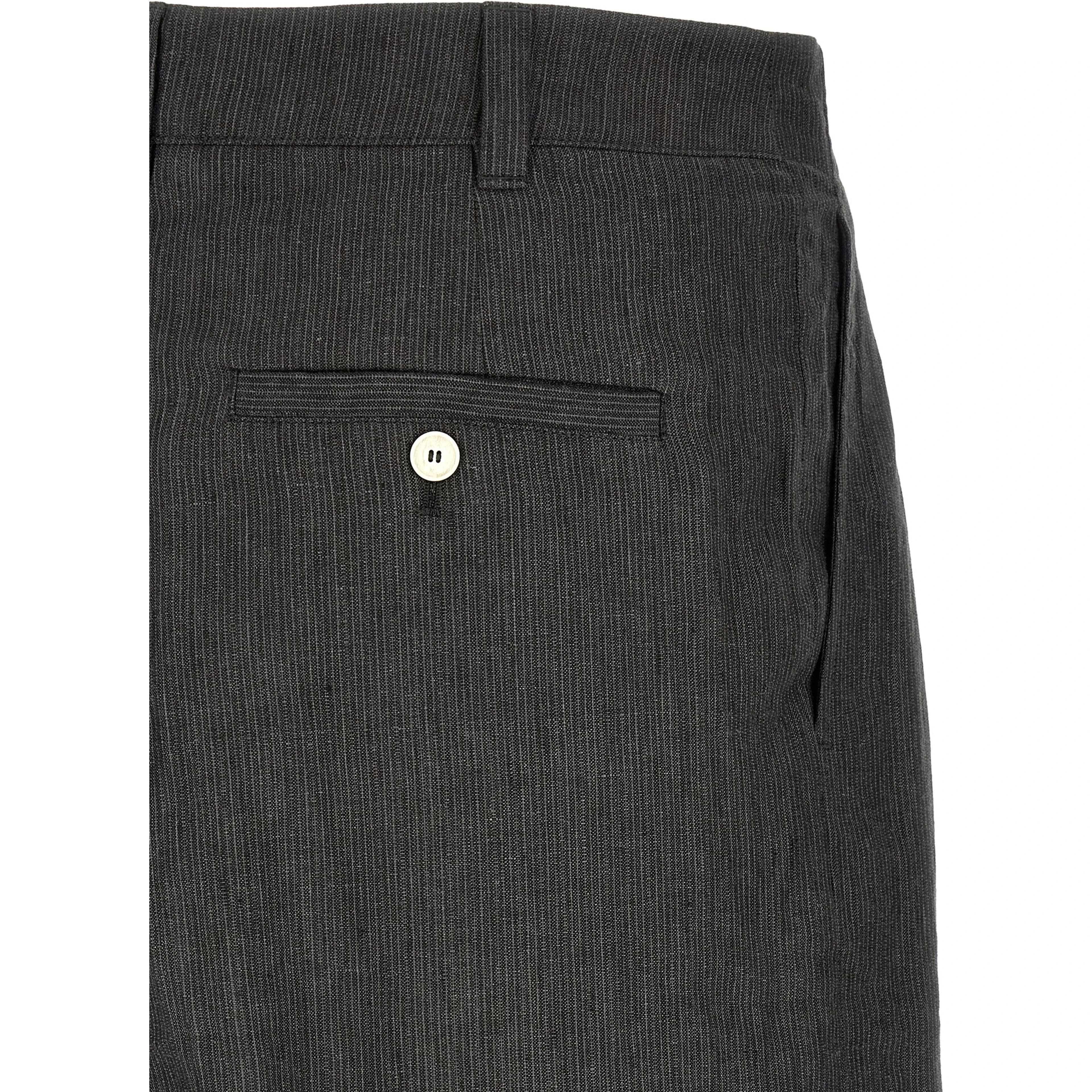 Gray Linen Bermuda Shorts