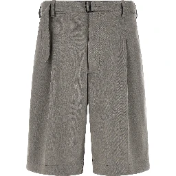 Gray Polyester Bermuda Shorts