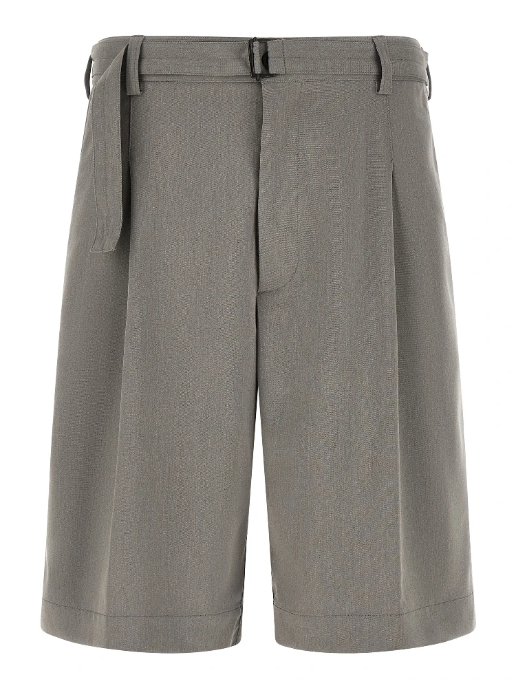 Gray Polyester Bermuda Shorts