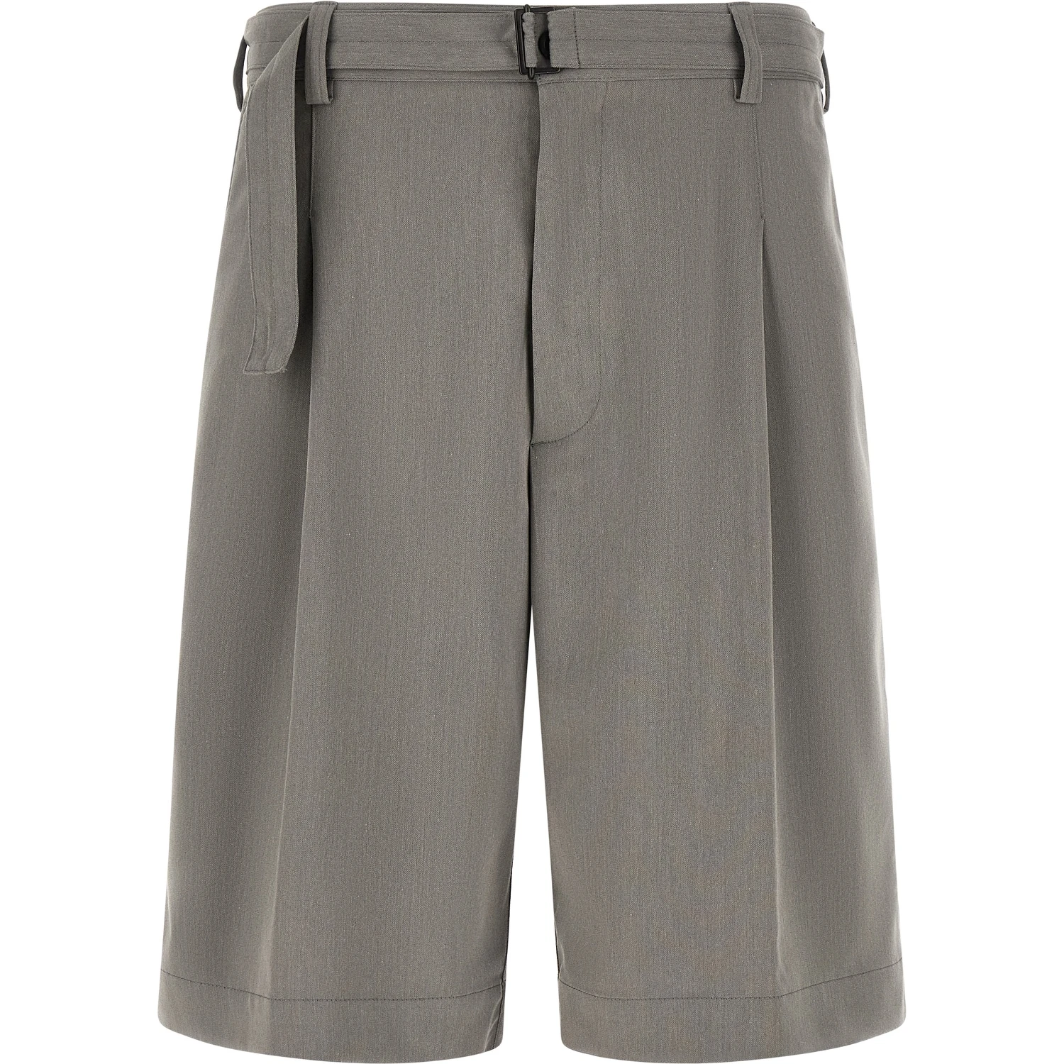 Gray Polyester Bermuda Shorts
