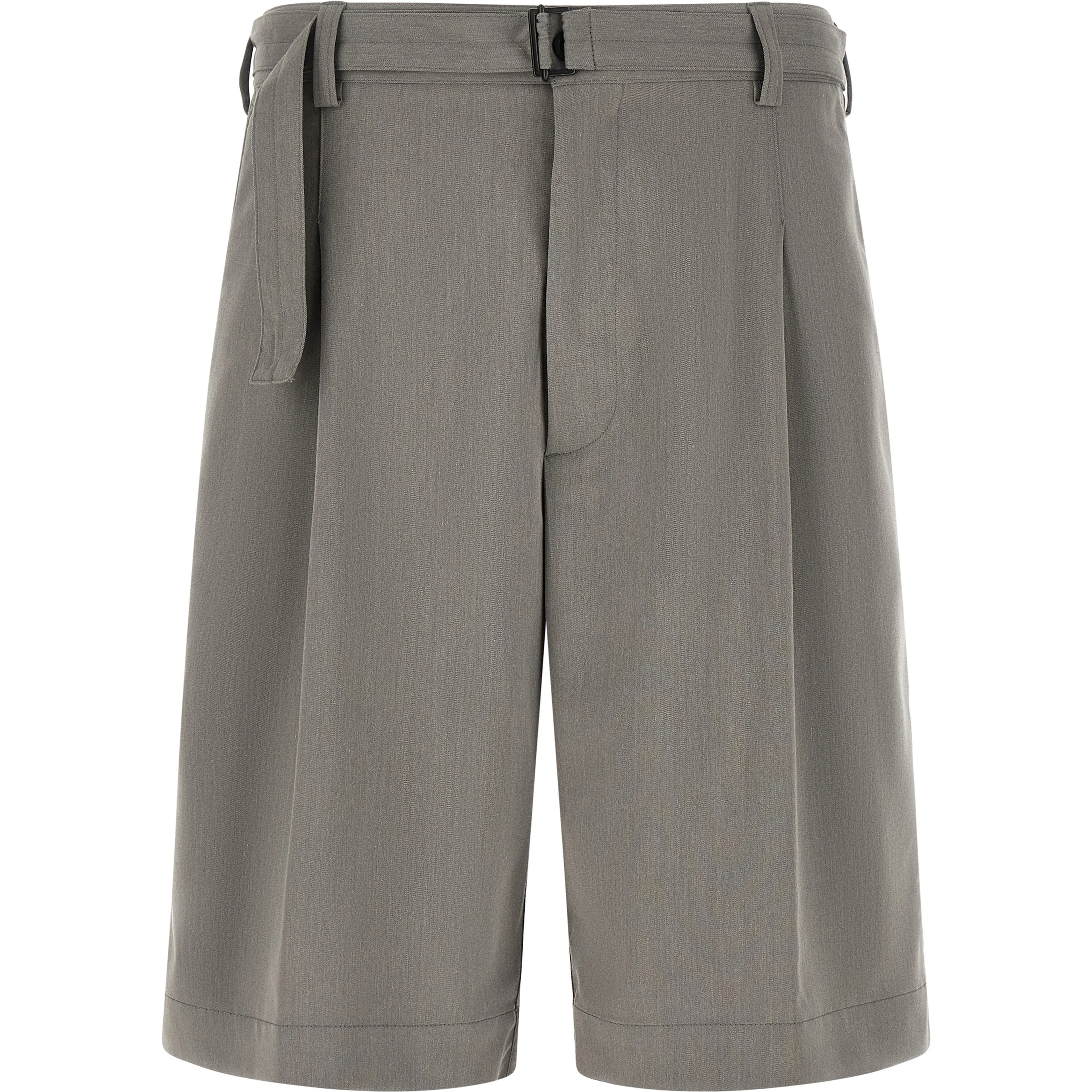 Gray Polyester Bermuda Shorts
