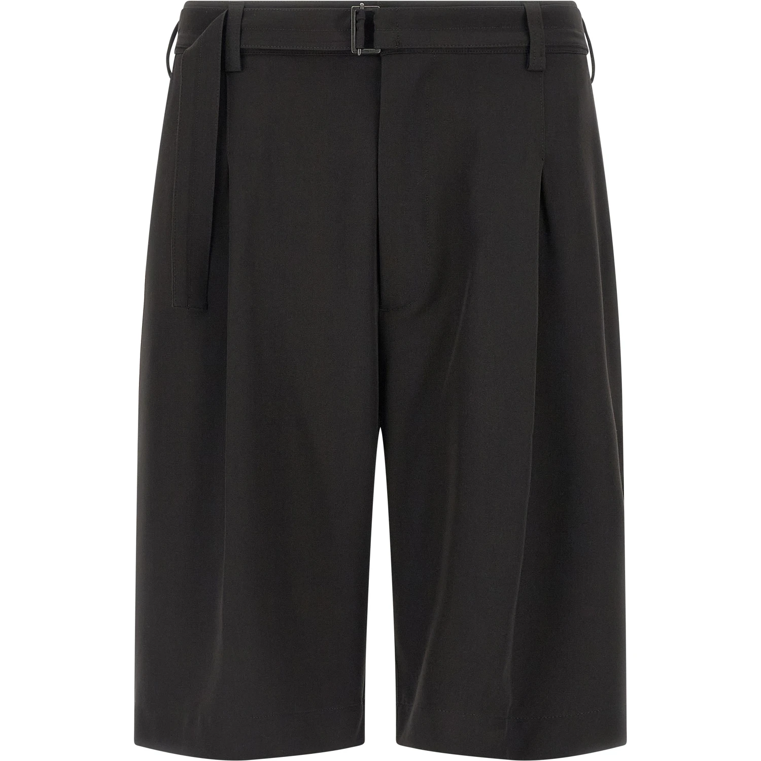 Black Polyester Bermuda Shorts