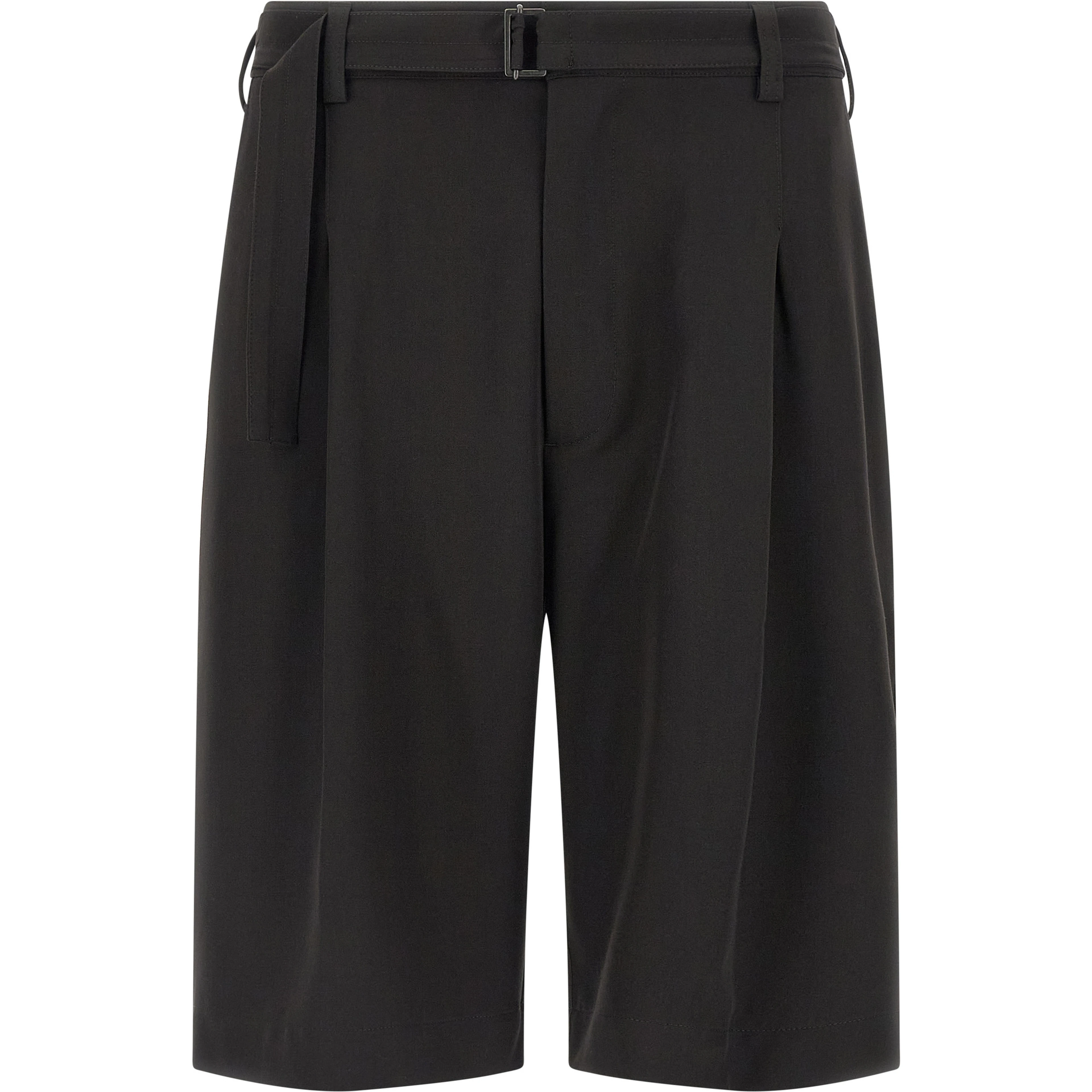 Black Polyester Bermuda Shorts